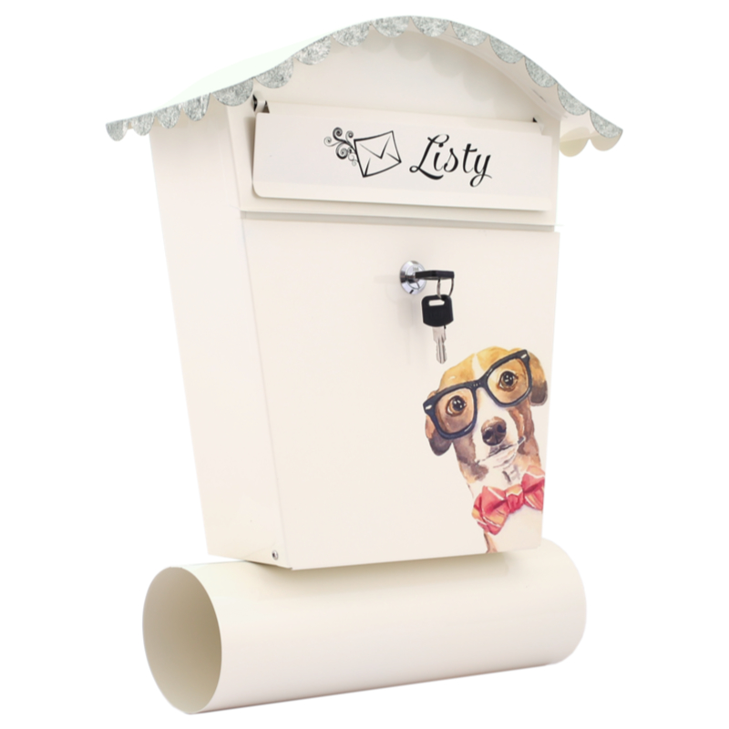 Proper Schránka s valcom poštová ručne maľovaná pes PRO4