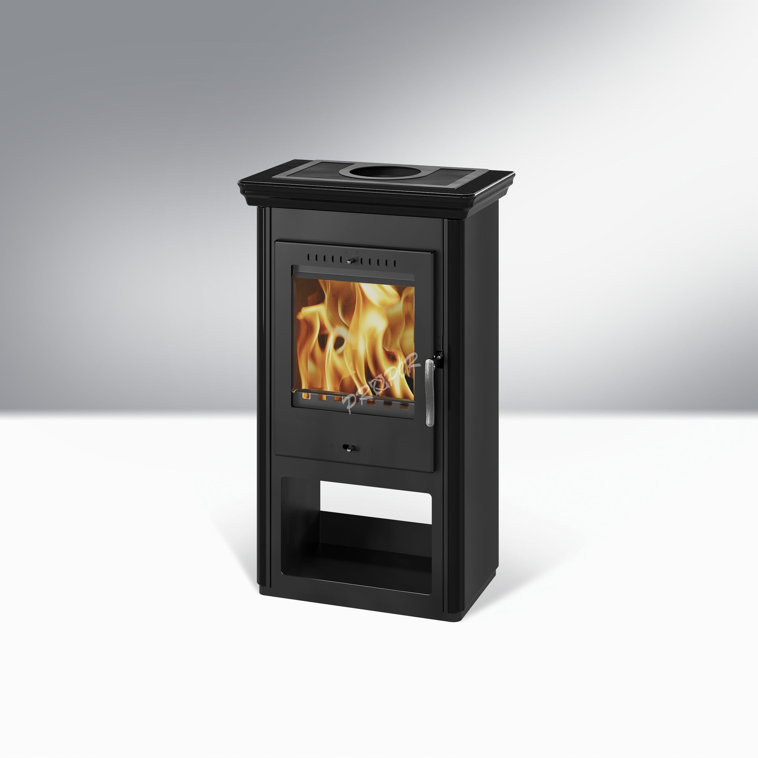 Krbové kachle Thorma BORGHOLM smalt čierno/čierne