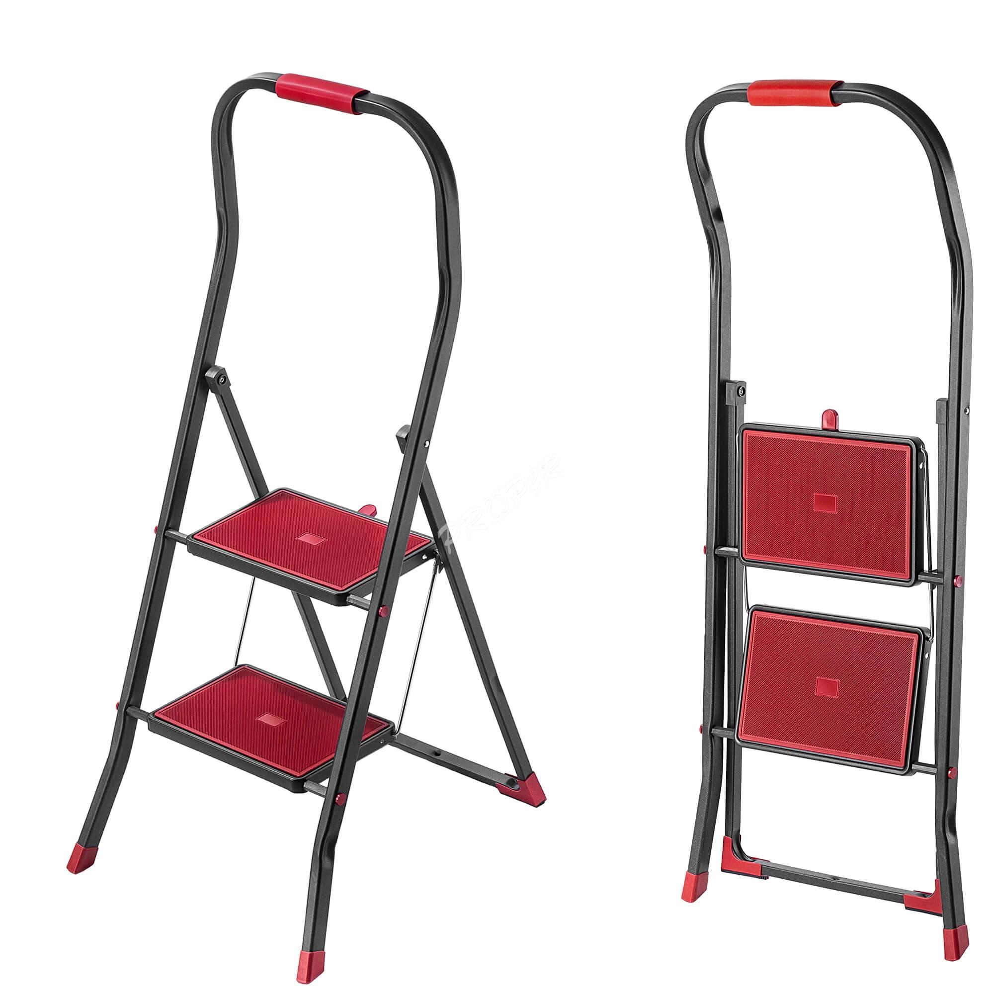 Schodíky oceľové 2 skladacie 150kg RED PROPER