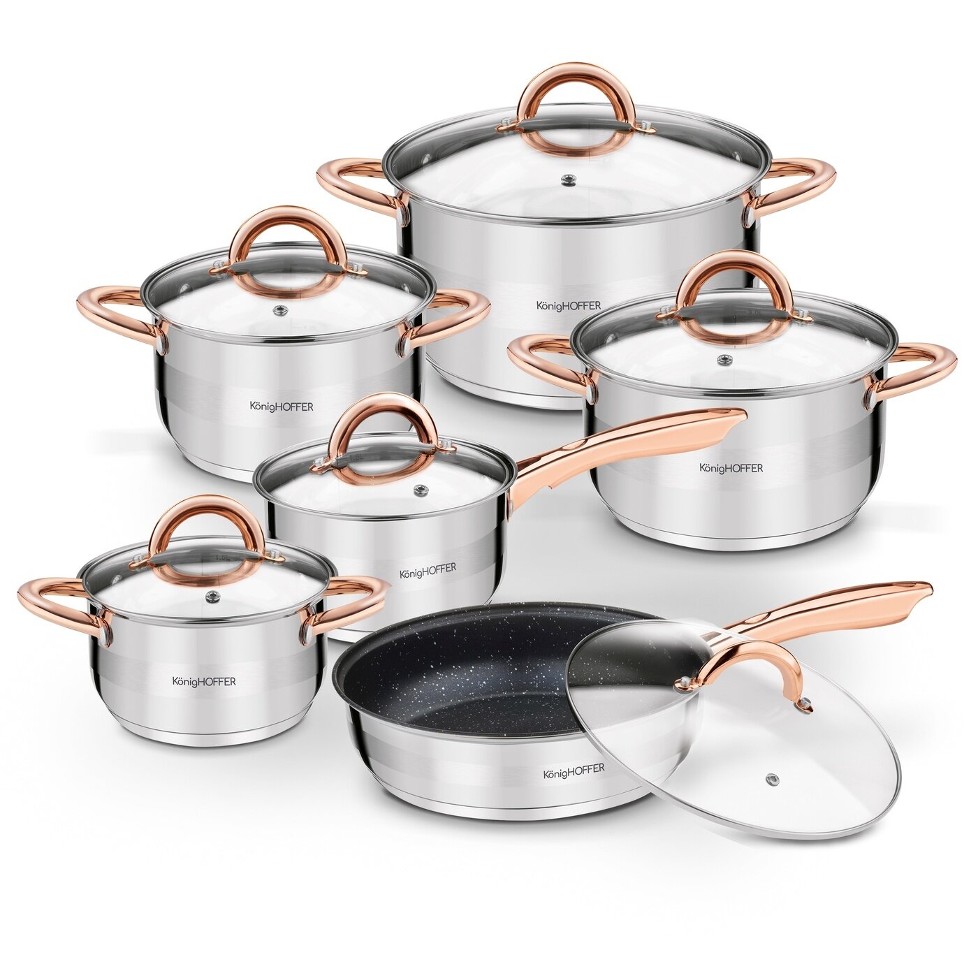 Konighoffer Hrniec sada nerez 12d FARO COPPER indukcia
