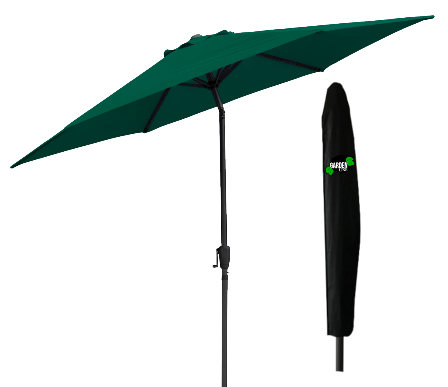 Slnečník záhradný STANDART 300cm zelený s obalom