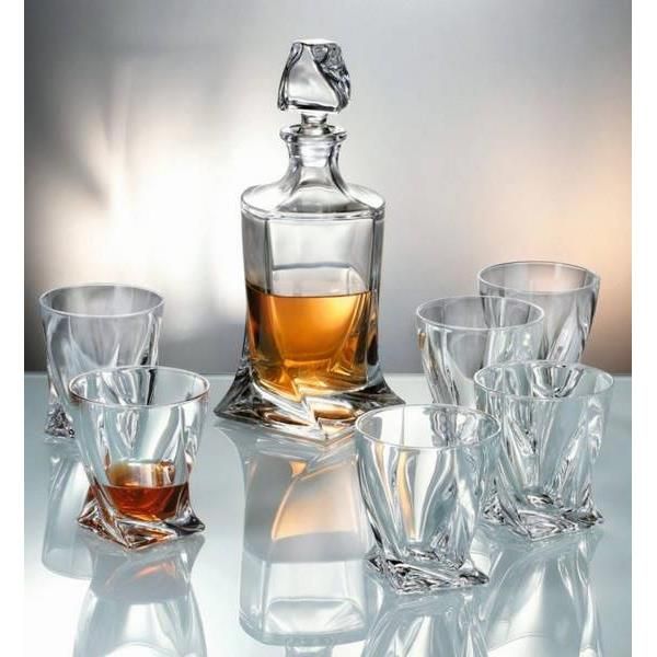 Crystalite Bohemia Quadro whisky set 1+6 Bohemia