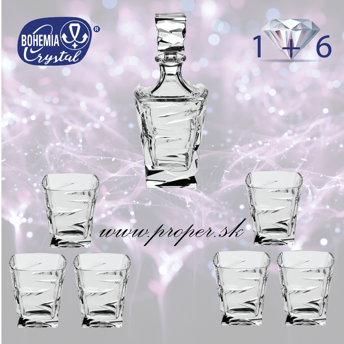 Bohemia Zig Zag whisky set 1+6 