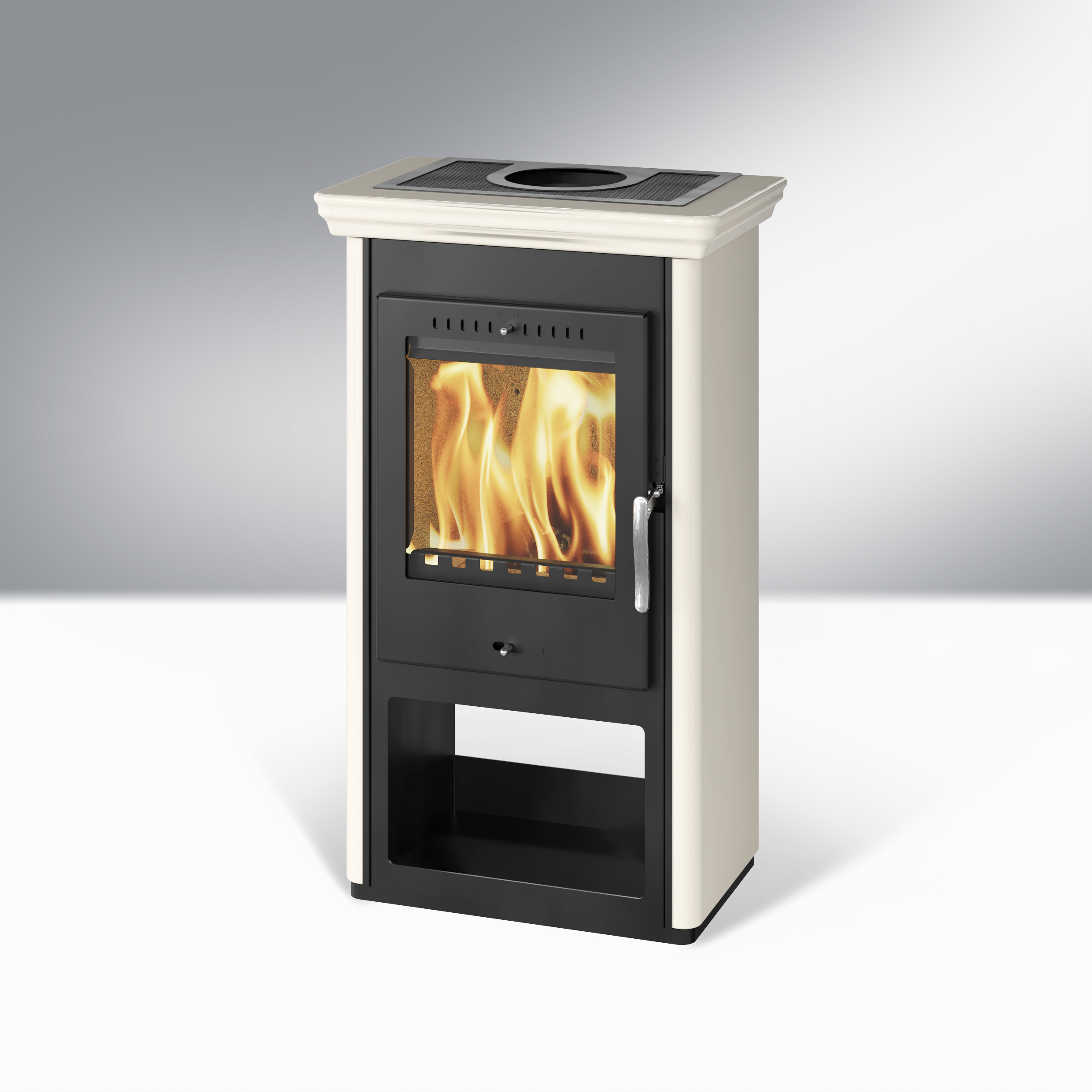 Krbové kachle Thorma BORGHOLM smalt čierno/biele