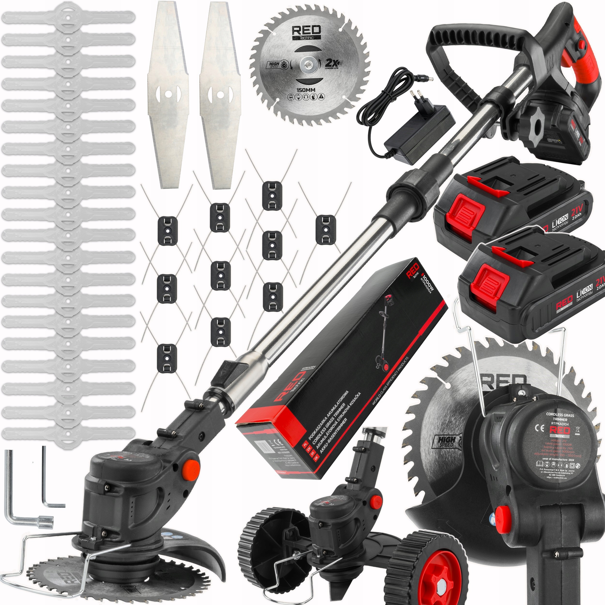 AKU zastrihávač RTPKA0104 2x 2,0Ah RED TECHNIC