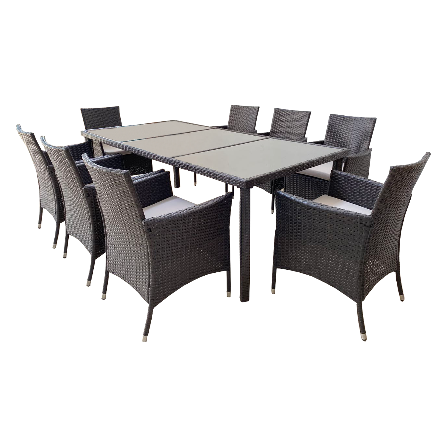 PROPER Nábytok záhradný RATAN 9 dielny hnedý s poduškami