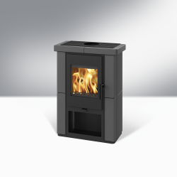 Krbové kachle BORGHOLM EXCLUSIVE FlatLine 6 kW, tmavý zamat, keramika