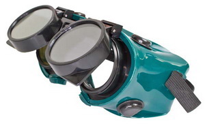 Ochranné zváračské okuliare - odklápacie kruhové zorníky, tmavosť skla DIN 5