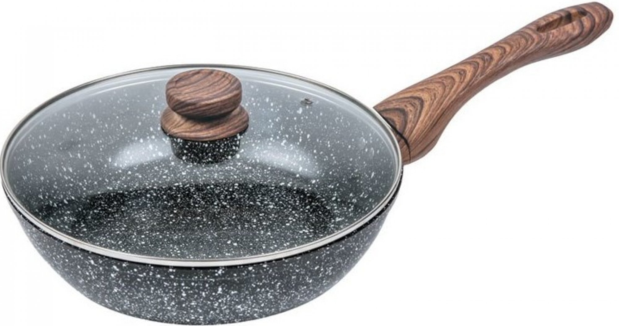 Panvica wok 24cm GRANITE s pokrievkou KH-1583