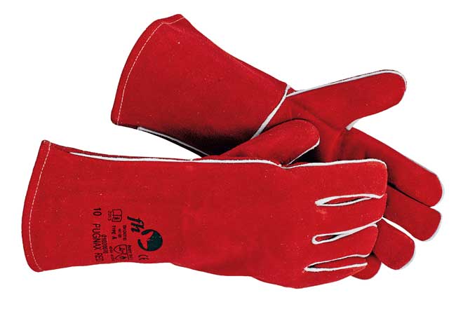 PUGNAX RED rukavice celokožené zváračské RED