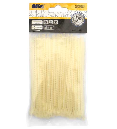 Sťahovacie pásky 2,4x120mm perličkové natural / 100ks