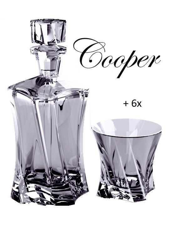 Crystalite Bohemia Cooper whisky set 1+6 Bohemia