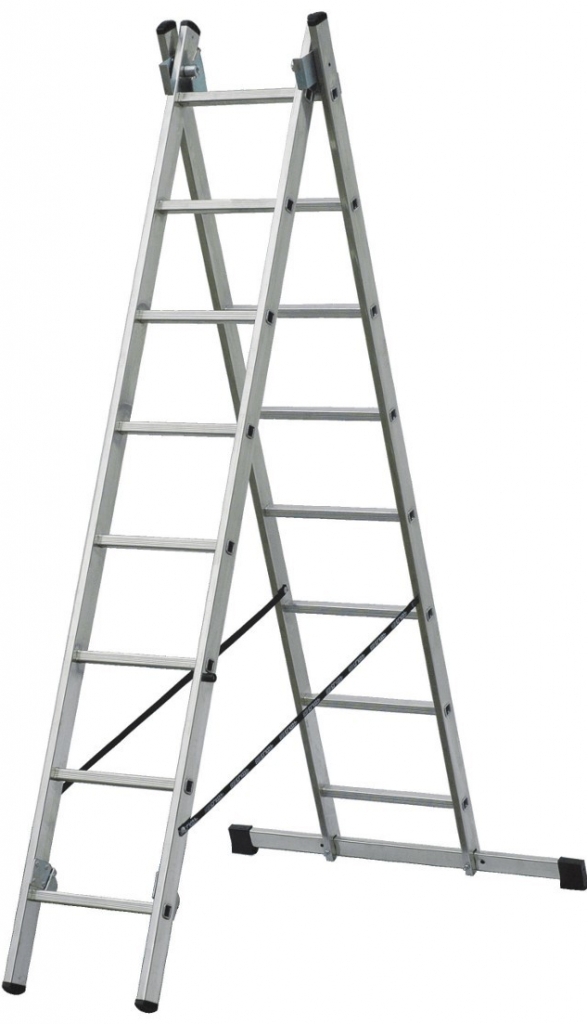 PROPER Rebrík hliníkový A 2x8 výsuvný