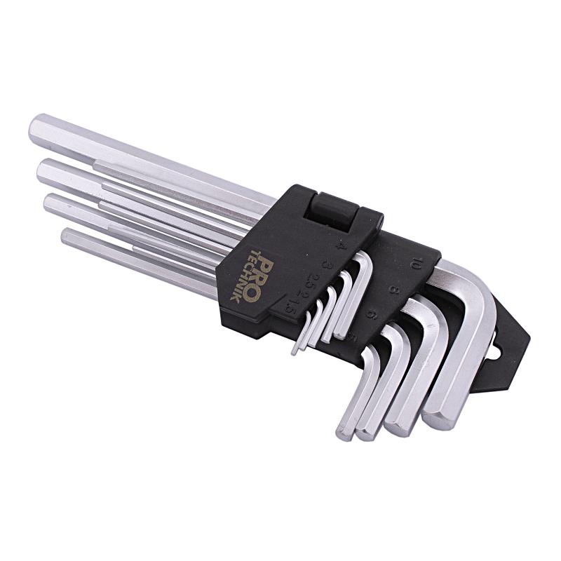 Kľúče imbus predĺžené 1,5-10mm 9d Cr.V PRO-TECHNIK