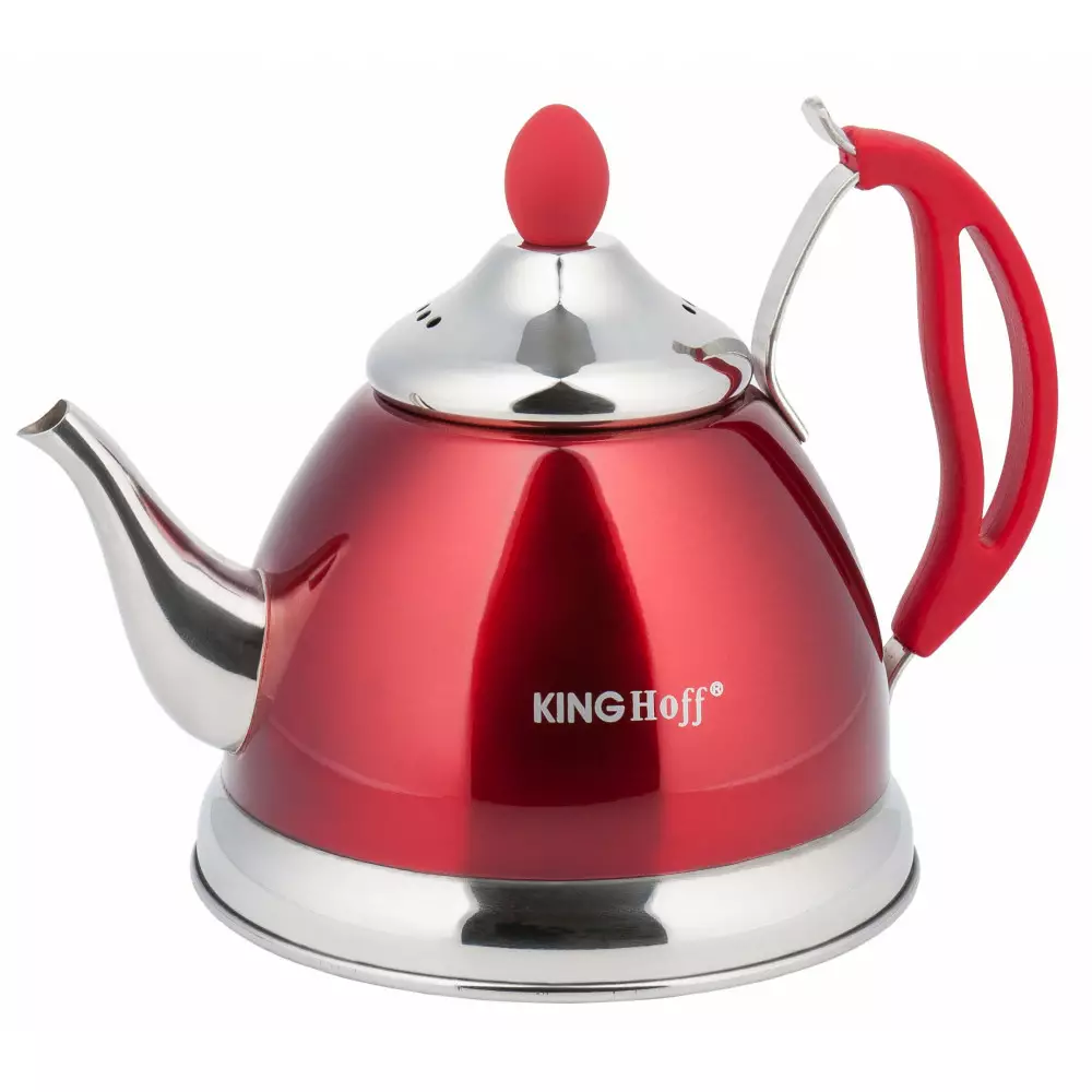 KINGhoff Čajník nerez 1l KH-3762 červený (VARNá KANVICA 1.0L KINGHOFF KH-3762 čERVENá)