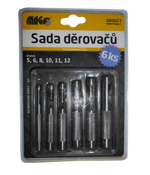Sada dierovačov - 5, 6, 8, 10, 11, 12 mm